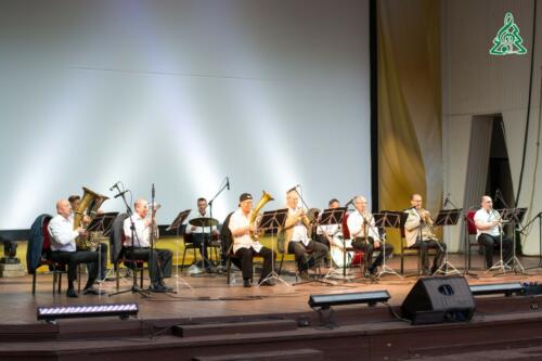 В воскресенье в Зеленом театре Городского парка духовой оркестр играл для наших посетителей